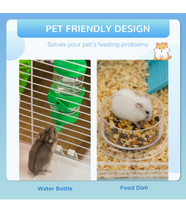 Hamster Cage Blue 59L x 36W x 47H cm Rodents House w/ Tubes Exercise