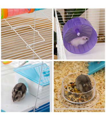 Hamster Cage Blue 59L x 36W x 47H cm Rodents House w/ Tubes Exercise