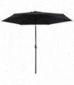 47126 Outdoor Parasol with Metal Pole 300 cm Black