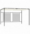 Gazebo with Retractable Roof 3x4x2.3 m Cream 180 g/m²