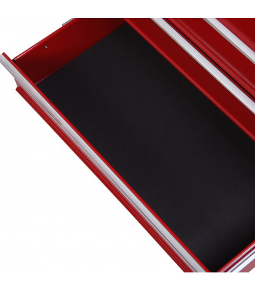 HOMCOM Tool Trolley with 5 Drawers Steel Tool Chest on Wheels with Handle Red