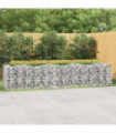 vidaXL Arched Gabion Raised Bed 400x100x100 cm Galvanised Iron