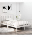 vidaXL Bed Frame White Solid Wood 135x190 cm Double