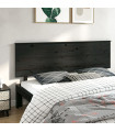Bed Headboard Black 204x6x82.5 cm Solid Wood Pine