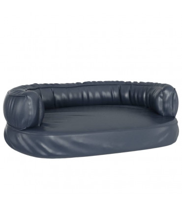 Ergonomic Foam Dog Bed Dark Blue 75x53 cm Faux Leather
