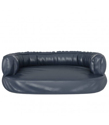 Ergonomic Foam Dog Bed Dark Blue 75x53 cm Faux Leather