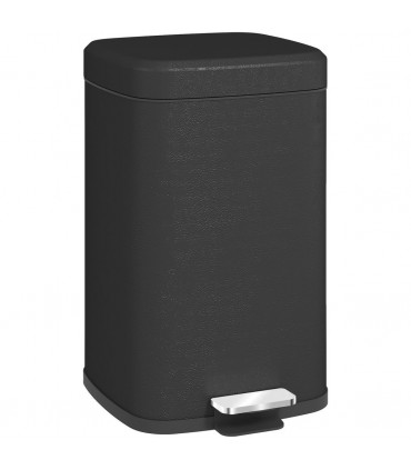 HOMCOM 20L Kitchen Pedal Bin, Metal Rubbish Bin with Soft-close Lid, Black