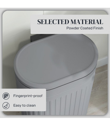 HOMCOM 30L Pedal Bin, Metal Kitchen Bin with Soft-close Lid, Grey