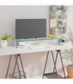 TV Stand/Monitor Riser Glass Clear 90x30x13 cm