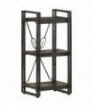 vidaXL 3-Tier Bookcase Black 40x30x80 cm Solid Mango Wood