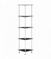 vidaXL 5-Tier Shelf Black 30x30x130 cm Tempered Glass