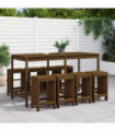 vidaXL 9 Piece Garden Bar Set Honey Brown Solid Wood Pine