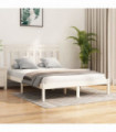 vidaXL Bed Frame White Solid Wood 135x190 cm Double