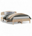 vidaXL Bed Frame with Headboard 120x200 cm Solid Wood Pine