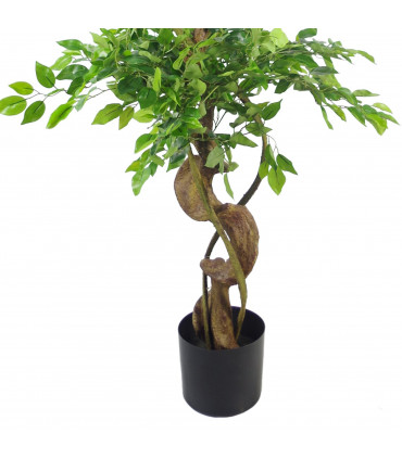 150cm Twisted Trunk Artificial Japanese Fruticosa Ficus Tree Silver Planter