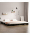Bed Frame Black 135x190 cm Solid Wood Pine 4FT6 Double