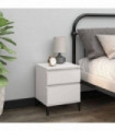 Bedside Cabinet High Gloss White 40x35x50 cm