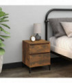 Bedside Cabinet Smoked Oak 40x35x50 cm