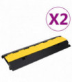 Cable Protector Ramps with 2 Channels 2 pcs 100 cm Rubber
