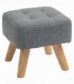 HOMCOM Modern Footstool, Fabric Foot Rest with Rubber Wood Legs, Grey