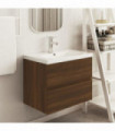 Sink Cabinet Brown Oak 60x38.5x45 cm Engineered Wood