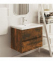 Sink Cabinet Smoked Oak 60x38.5x45 cm Engineered Wood