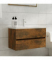 Sink Cabinet Smoked Oak 80x38.5x45 cm Engineered Wood