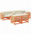 vidaXL 7 Piece Garden Sofa Set Wax Brown Solid Wood Pine