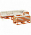 vidaXL 8 Piece Garden Sofa Set Wax Brown Solid Wood Pine