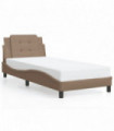 vidaXL Bed Frame with Headboard Cappuccino 90x200 cm Faux Leather