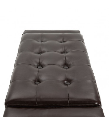 Deluxe PU Leather Storage Ottoman Bench Footrest Stool Large Storage Space