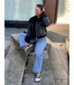Faux Leather Aviator Jacket