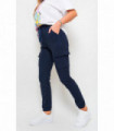 High Waisted Faux Leather Cargo Trousers