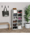 Shoe Rack Concrete Grey 54x34x100.5 cm Engineered Wood