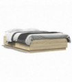 vidaXL Bed Frame Sonoma Oak 140x200 cm Engineered Wood