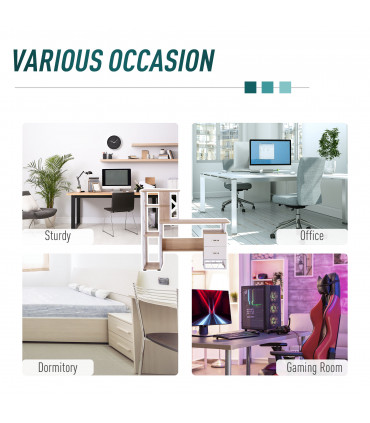 Workstation Computer Writing Desk W/2 Drawers Multi-Shelves-Oak/White