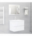2 Piece Bathroom Furniture Set White Engineered Wood
