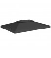 2-Tier Gazebo Top Cover 310 g/m² 4x3 m Black