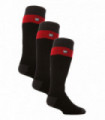 3 Heat Holders Pack Mens Ski Socks (Black / Red)