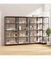 vidaXL 5-Layer Shelves 4 pcs Anthracite Steel&Engineered Wood