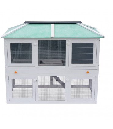 Animal Rabbit Cage Double Floor Wood