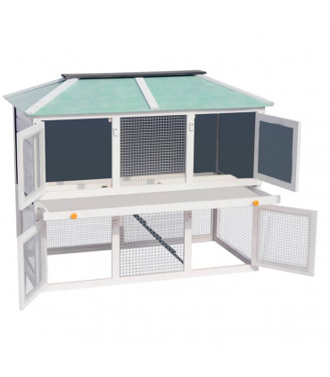 Animal Rabbit Cage Double Floor Wood