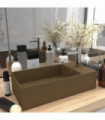 vidaXL Bathroom Sink with Overflow Ceramic Matt Cream