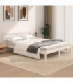 Bed Frame Solid Wood Pine 120x190 cm White 4FT Small Double