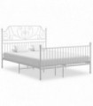 Bed Frame White Metal 140x200 cm