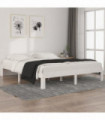 Bed Frame White Solid Wood Pine 160x200 cm