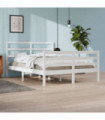 Bed Frame White Solid Wood Pine 160x200 cm