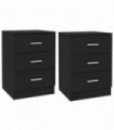 Bedside Cabinets 2 pcs Black 38x35x56 cm Engineered Wood
