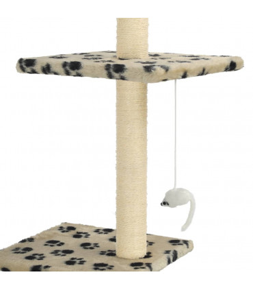 Cat Tree with Sisal Scratching Posts 260 cm Beige Paw Prints