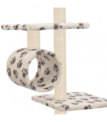 Cat Tree with Sisal Scratching Posts 260 cm Beige Paw Prints